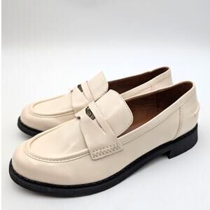 Zodiac Hunter Patent Penny Loafer Shoes Women's Bone Patent Size US8.5M EU39